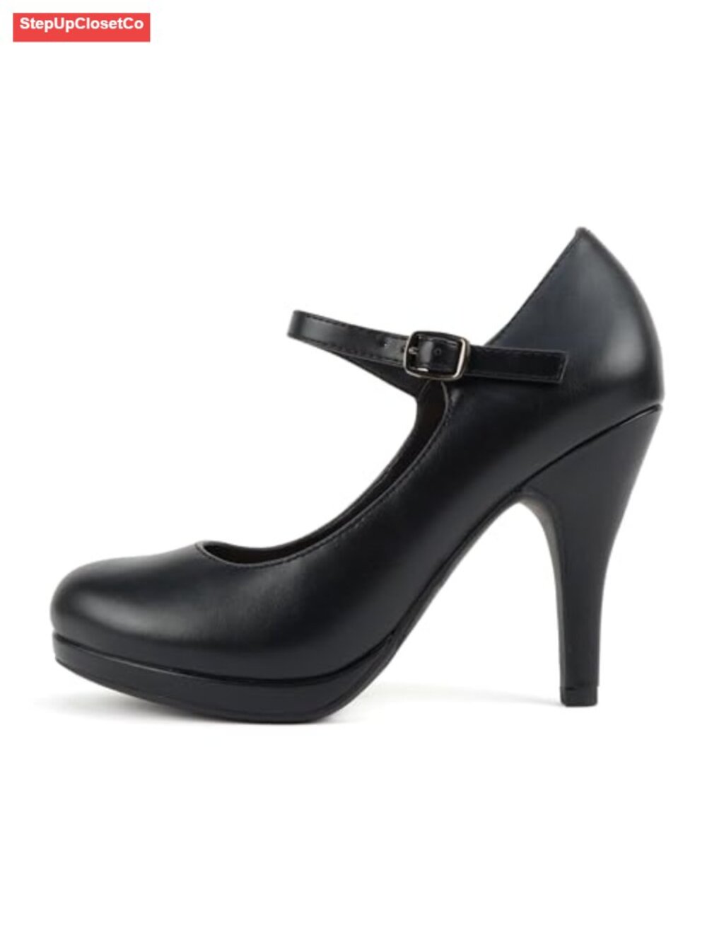 Dennis Heeled Pump with Ankle Strap, Memory Comfort Padding, 4" Heel